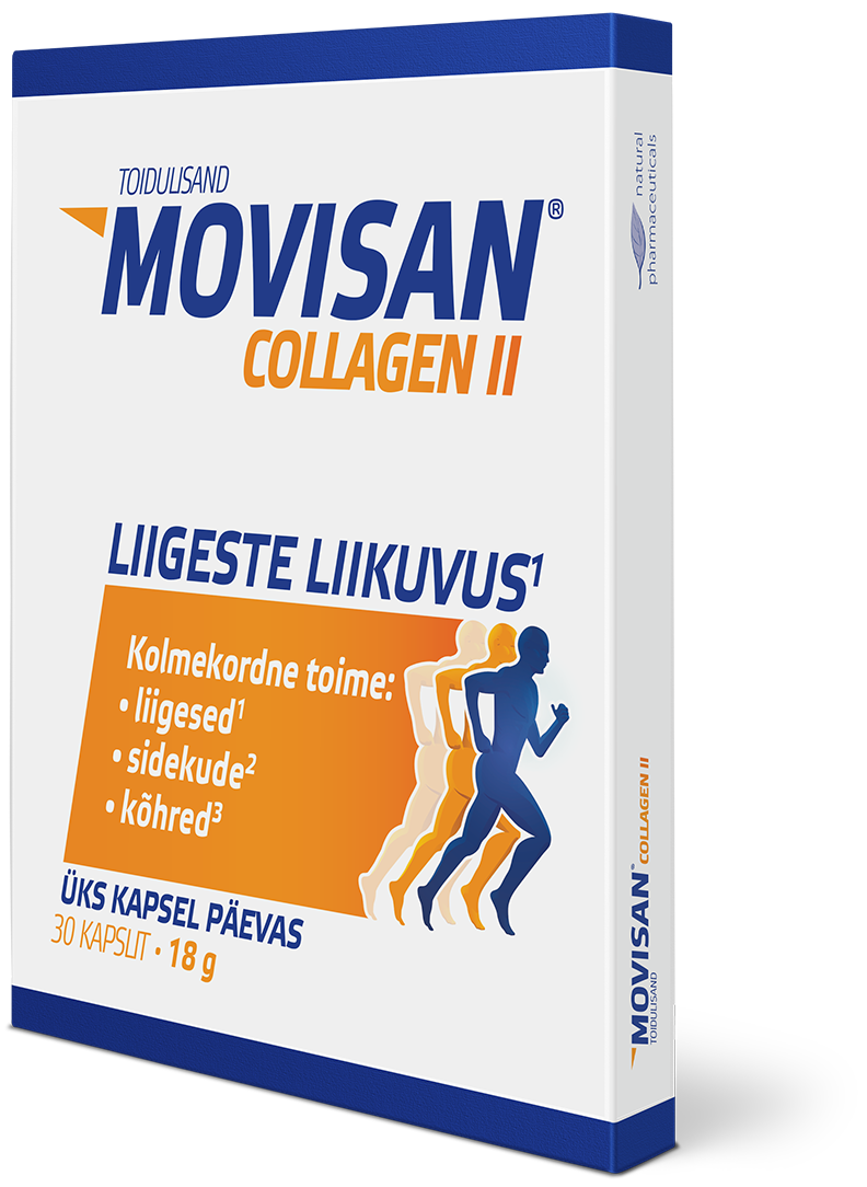 Natural Pharmaceuticals Movisan Movisan® Collagen II toidulisand liigeste, sidemete ja kõhrede liikuvuse toetuseks, 30 kapslit.