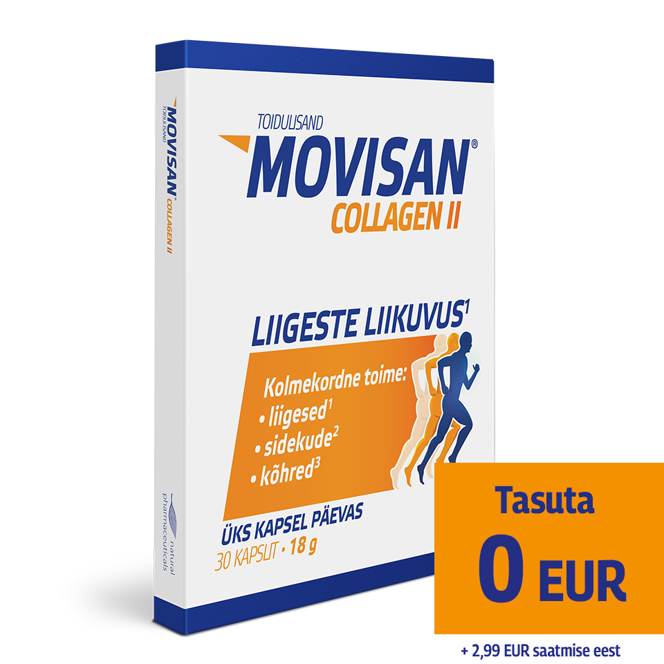 Natural Pharmaceuticals Movisan Movisan® Collagen II toidulisand, mis sisaldab 30 kapslit (18 g).